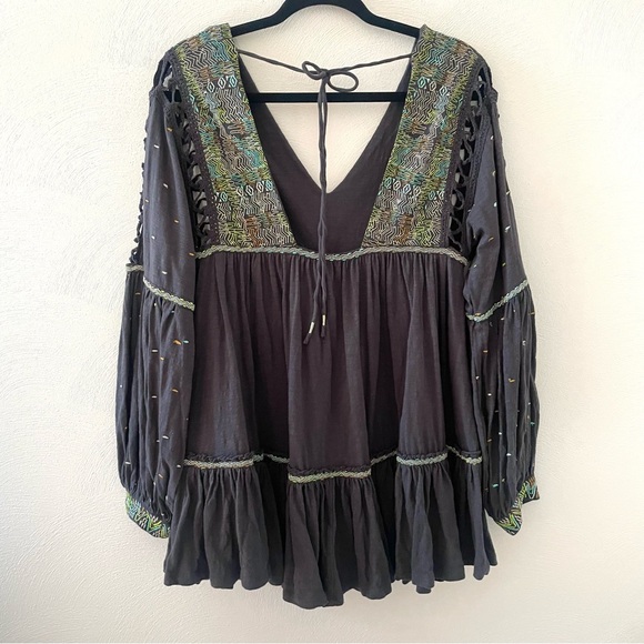 Free People Much Love Mini Dress Tunic Top - Picture 5 of 16